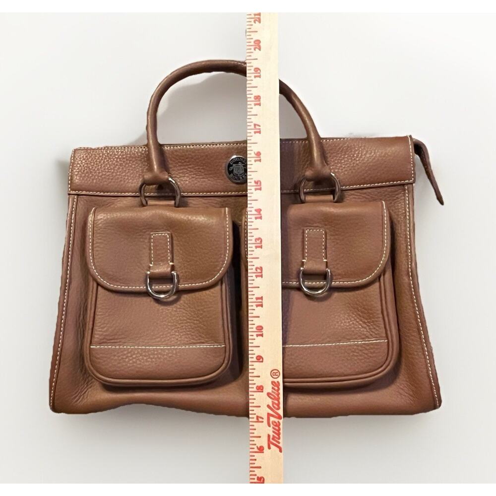 Dooney & Bourke Leather Purse/Handbag K029557 Brown/Cognac Double Pocket Tote - Picture 9 of 10